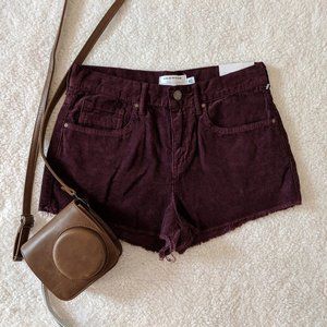 Burgundy Corduroy Kendall & Kylie High Rise Cutoff Shorts in Size 26